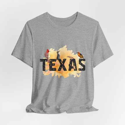 Gray t-shirt with 'TEXAS' graphic design on a white background