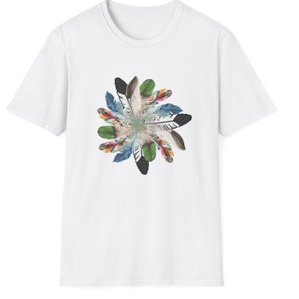Bohemian Feather Flower Unisex Eco-Friendly T-Shirt