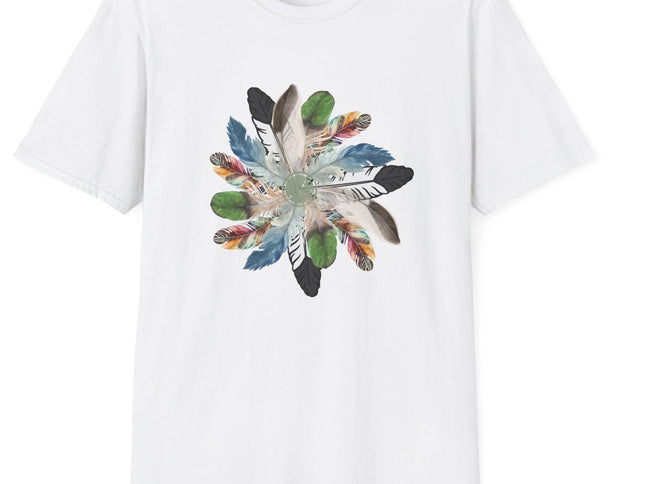 Bohemian Feather Flower Unisex Eco-Friendly T-Shirt