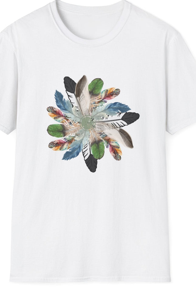 Bohemian Feather Flower Unisex Eco-Friendly T-Shirt