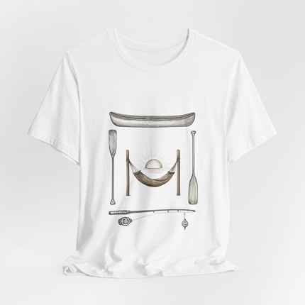 Canoe & Paddles Camp Tee — Lake Life Canoeing, Fishing & Hammock Graphic T-Shirt