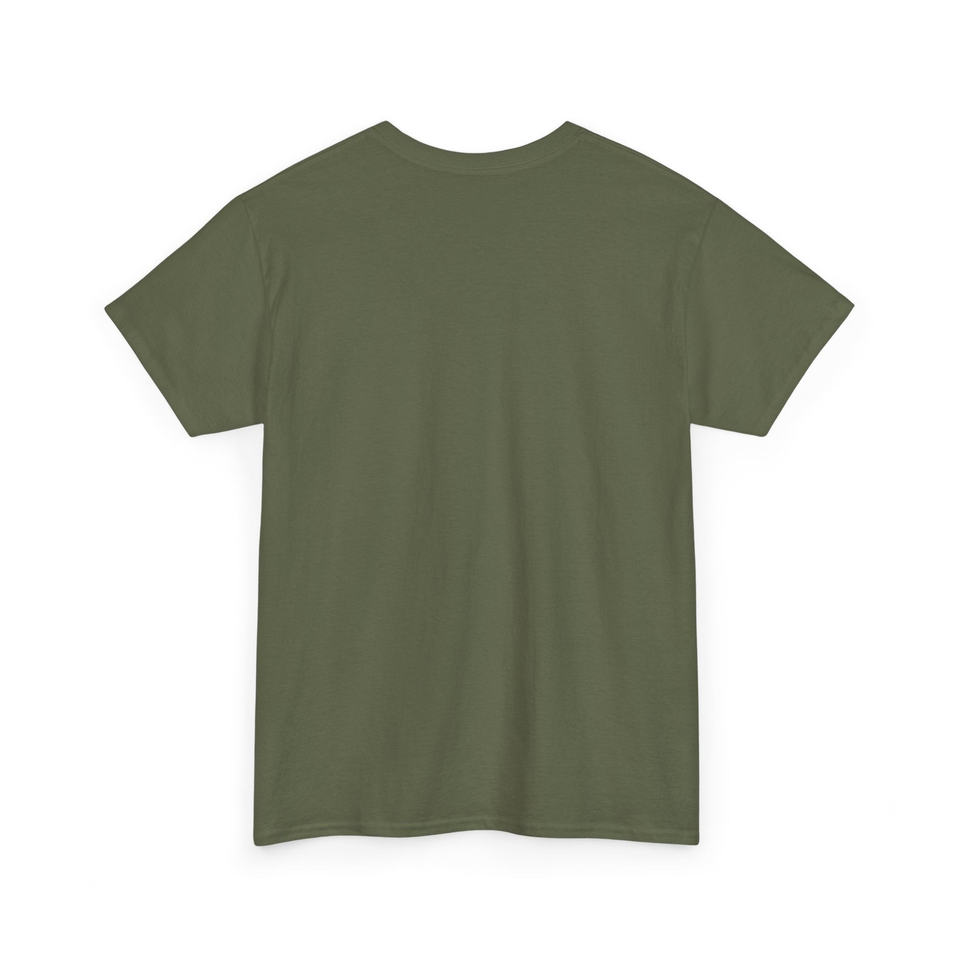 Plain back of green t-shirt on a white background