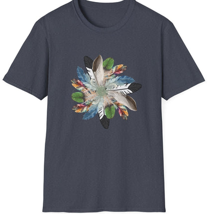 Bohemian Feather Flower Unisex Eco-Friendly T-Shirt