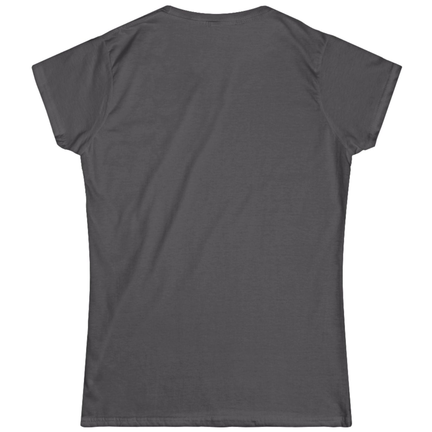 Plain back of dark gray t-shirt on a white background