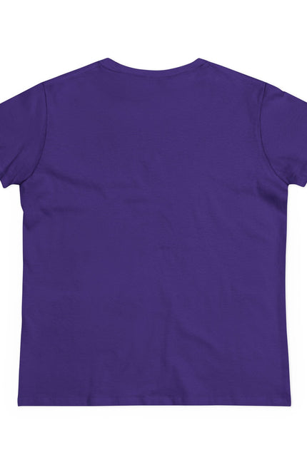 Plain back of purple t-shirt on a white background