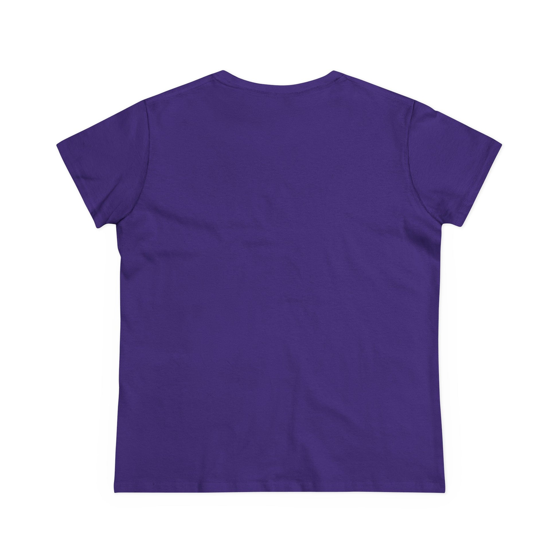 Plain back of purple t-shirt on a white background