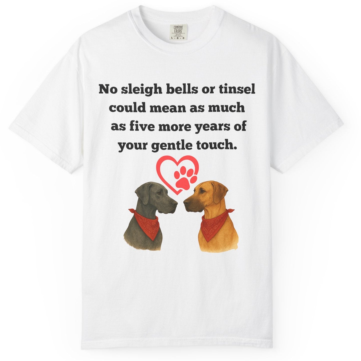 Rescue Dog Christmas T-Shirt Wishing for five more years of your gentle touch