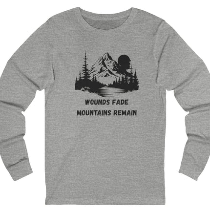 Mountain with Soldier Profile Long Sleeve Unisex Tee