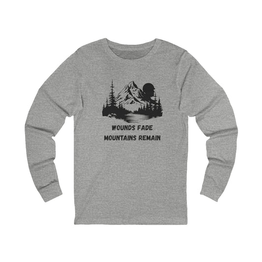 Mountain with Soldier Profile Long Sleeve Unisex Tee