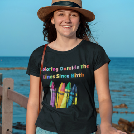 Coloring Outside the Lines Unisex Tee - Fun, Creative Bold Colors Art Lovers