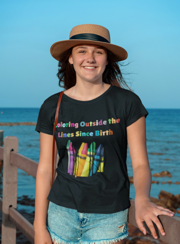 Coloring Outside the Lines Unisex Tee - Fun, Creative Bold Colors Art Lovers