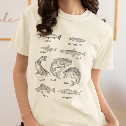 Vintage Fish Identification T-Shirt — Illustrated Species