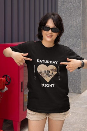 Saturday Night Besties Dog and Wine T‑Shirt — 'Fur Fire Forest Full Glass' Graphic Tee