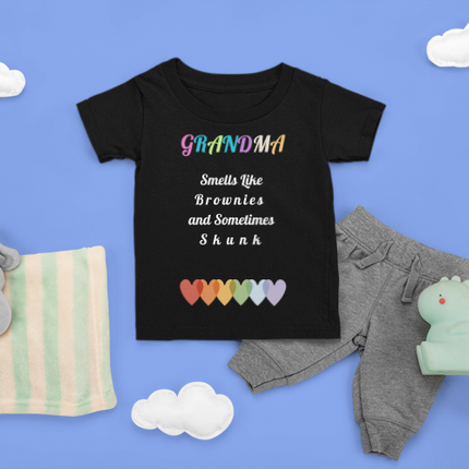 Smells like Brownies and Skunk Grandma Tee for Infants