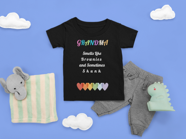 Smells like Brownies and Skunk Grandma Tee for Infants