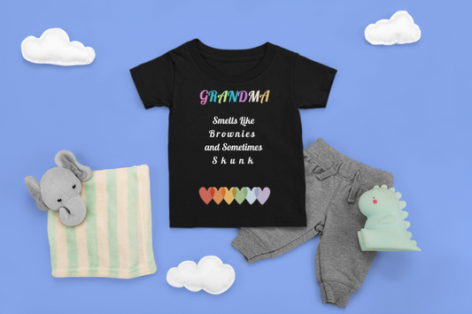 Smells like Brownies and Skunk Grandma Tee for Infants