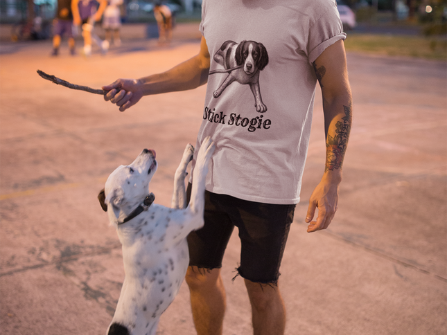 Retro 'Stick Stogie' Dog Tee Vintage Springer Spaniel Graphic T-Shirt